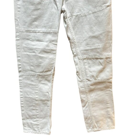 Sandro Mid-Rise Straight Leg Distressed Denim Jeans White Women's Size Medium 8 - Picture 7 of 9